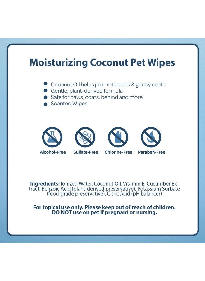 VOYAGER Best Pet Supplies CoconutScented Moisturizing Pet Wipes For Dogs & Cats  Extra Soft & Strong Grooming Wipes With Gentle PlantDerived Formula, Model Number: WwCo100 Count (Pack Of 1)  - Image 5