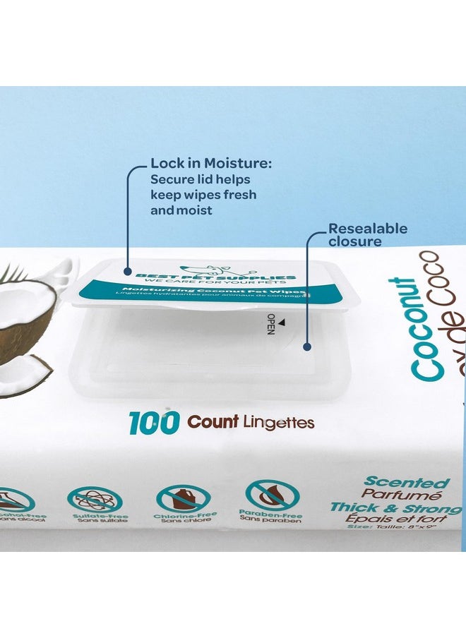 VOYAGER Best Pet Supplies CoconutScented Moisturizing Pet Wipes For Dogs & Cats  Extra Soft & Strong Grooming Wipes With Gentle PlantDerived Formula, Model Number: WwCo100 Count (Pack Of 1)  - Image 4