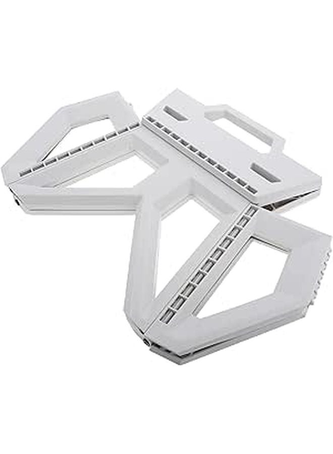 Portable Folding Fishing Stool Lightweight Camp Seat With Handle Ivory White - Image 1