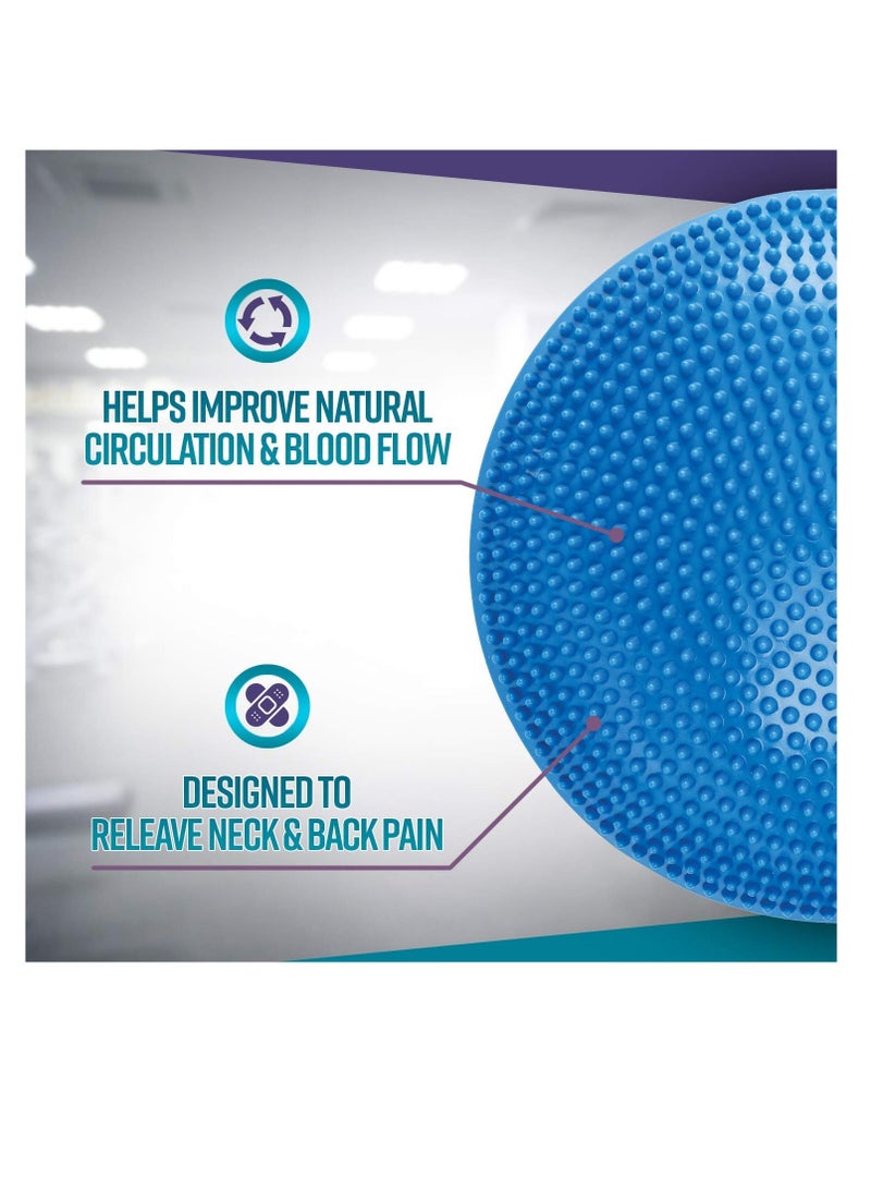 Generic Inflated Air Stability Wobble Cushion w Air Pump Anti-Burst Wiggle Seat Toxin-Free Inflatable Exercise Fitness Core Balance Disc for Better Seating Therapy Sensory Cushion for School Chair - Image 3