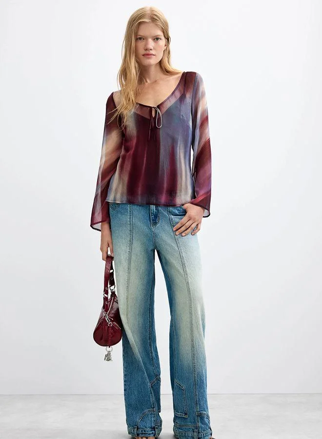 Desigual Sheer Long-Sleeve Blouse