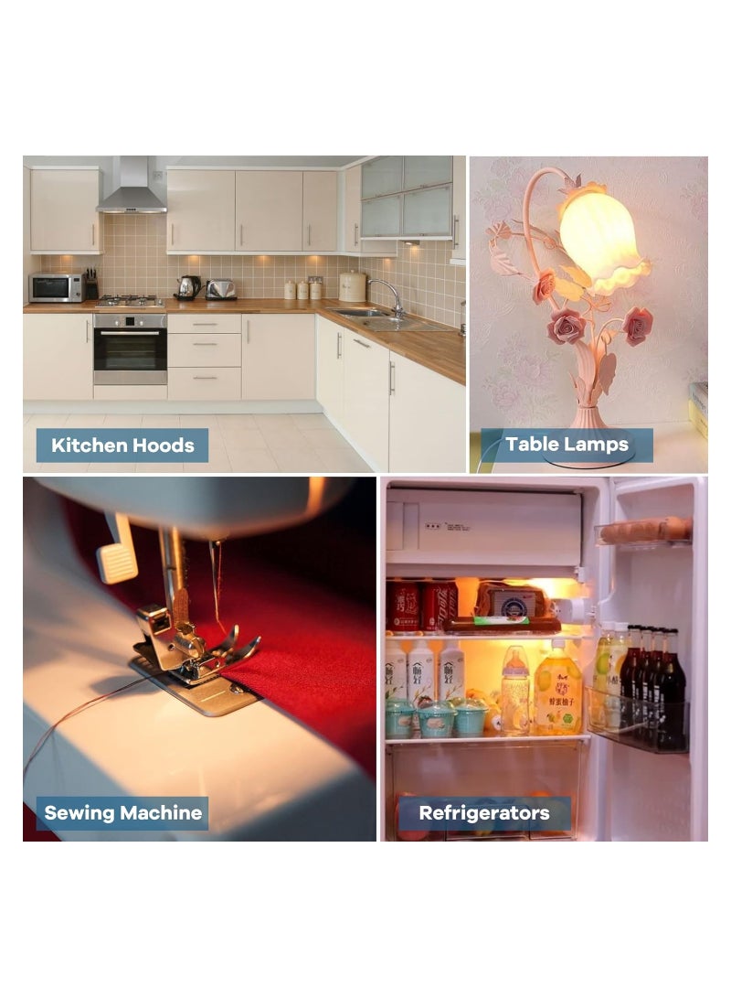 Excefore E14 LED Light Bulbs, Mini 6Pcs T16 0.6W Vintage Edison Screw Light Bulb Tubular Night Light Mini Bulb Warm White 2200K Amber Light 10W Equivalent Bulb for Sewing Machine Refrigerator, Non-dimmable - Image 4