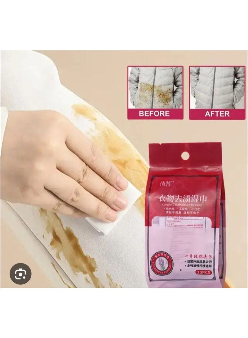 مناديل تنظيف الملابس الفورية (20 منديل) - وايبس إزالة البقع الطارئة للملابس والمفروشات والجلد - تركيبة قوية وآمنة على البشرة - عبوة محمولة للسفر بفتحة غلق محكمة - بديل آمن للمنظفات التقليدية. - Image 4