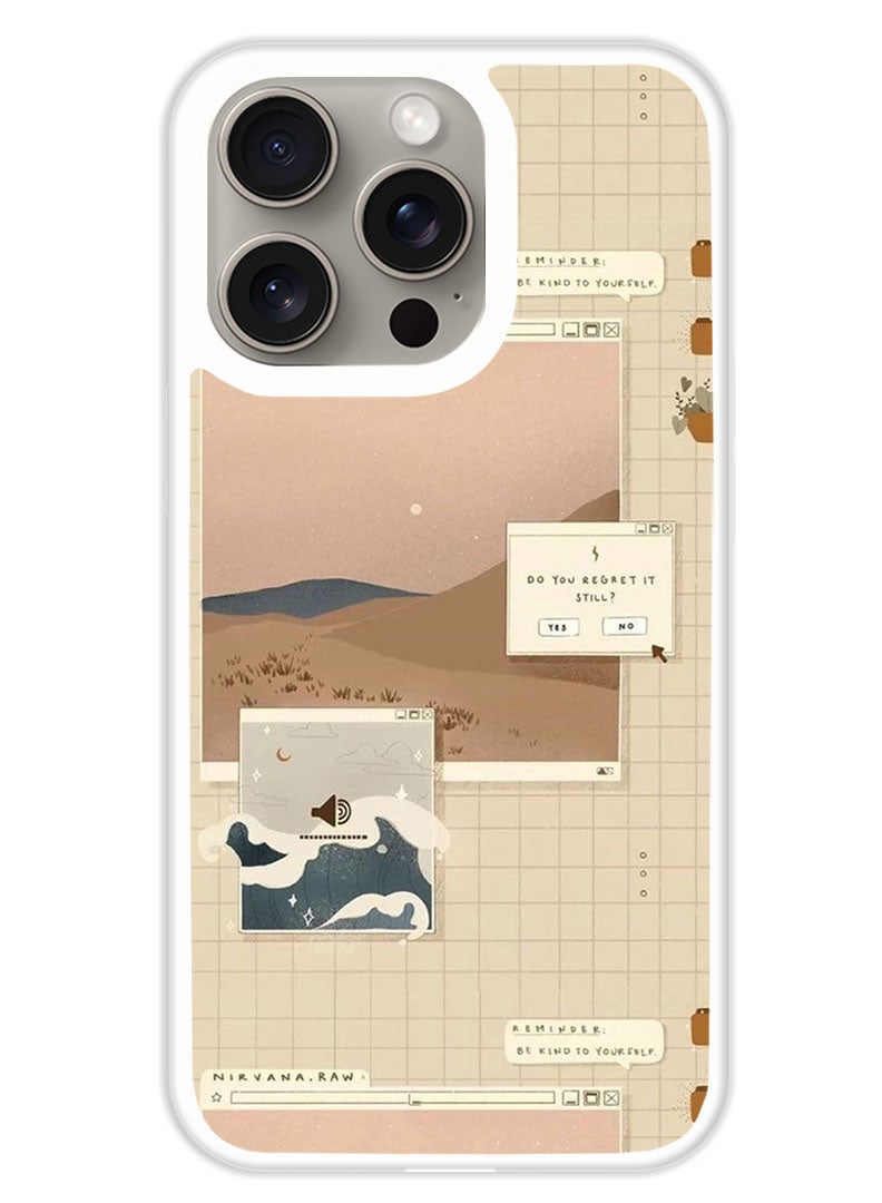 Theodor Protective Case Cover For APPLE IPHONE 15 Pro Max Asthetic (White Bumper) - Image 1