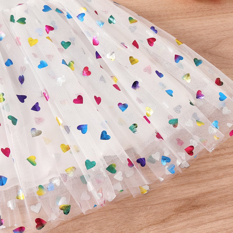 Four Seasons Children'S Clothing Girls Love Skirt 2025 Summer Short Skirt Puffy Girl Peach Heart Princess Skirt Half Skirt - Image 5