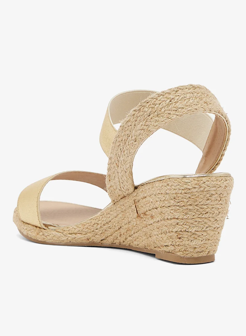 Savannah Collection Gold Mid Wedged Casual Sandal for Women | Best Price UAE