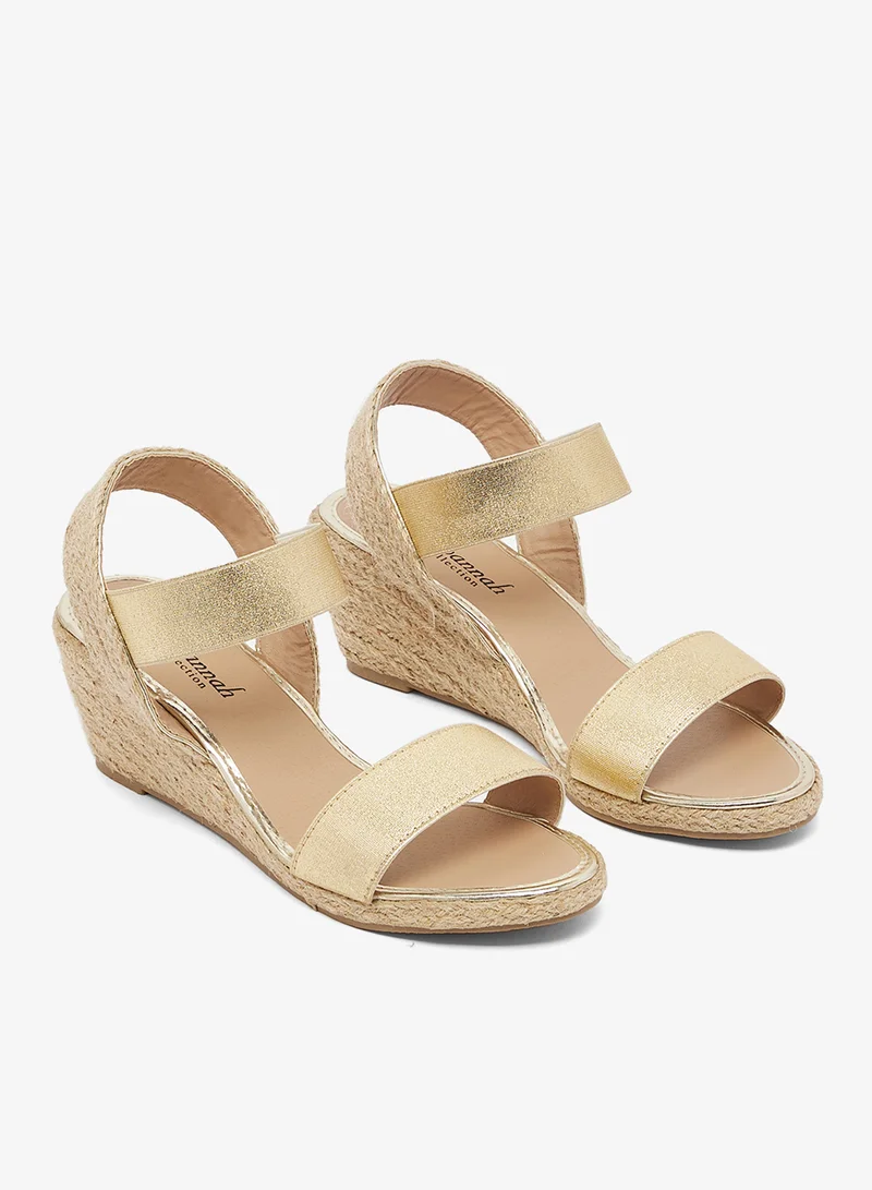 Savannah Collection Gold Mid Wedged Casual Sandal for Women | Best Price UAE