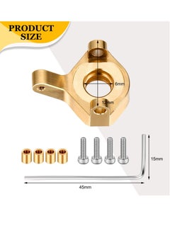 KASTWAVE Hex hub Extended Wheel Wheel Spacers Brass Weight Hex Hub Extended Combiner with a Cross Wrench Compatible SCX24 AXI90081 Upgrades Parts 1/24 RC Crawler Car Accessories Golden  - Image 5