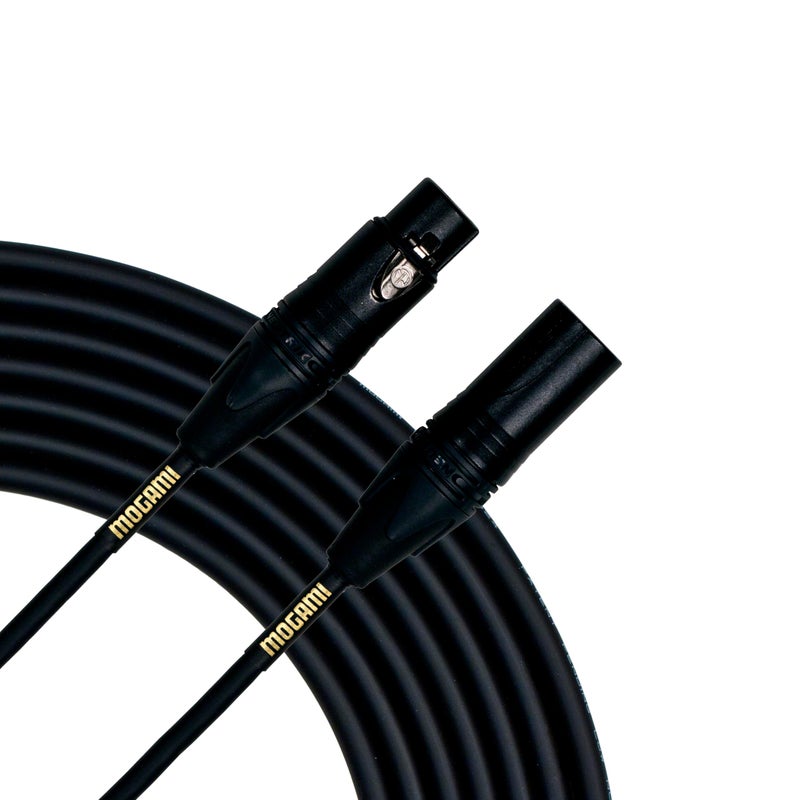 كابل موغامي جولد ستوديو 15 XLR إلى XLR رباعي الموصلات بطول 15 قدم مع جهات اتصال ذهبية، موصلات XLRM-XLRF، صوت احترافي خالي من الضوضاء