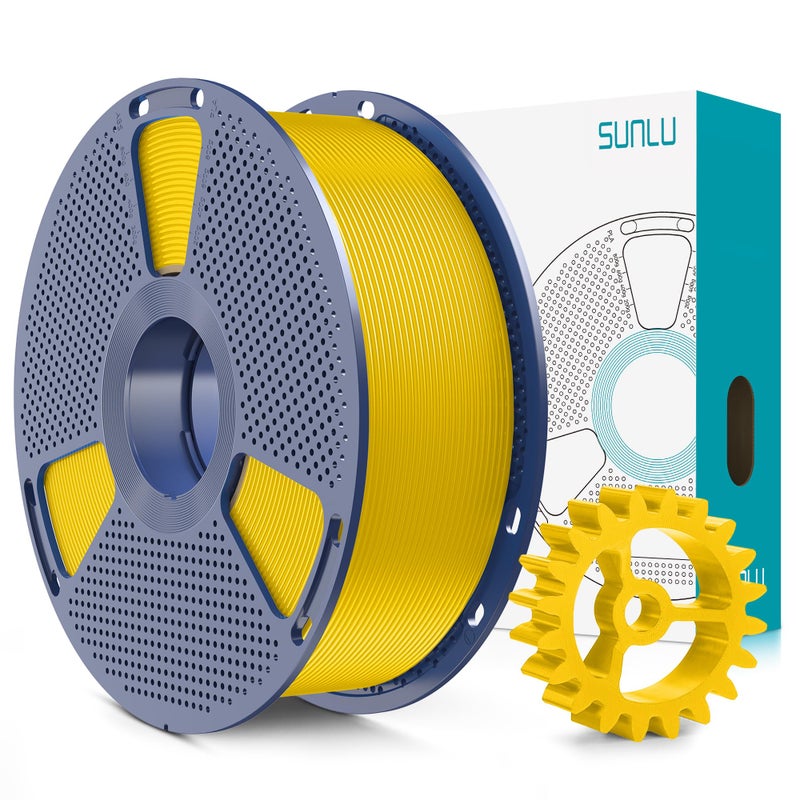 SUNLU PLA+2.0 3D Printer Filament, Upgrade PLA+ Filament 1.75mm, Tougher and Stronger, Neatly Wound Filament, Dimensional Accuracy +/-0.02mm, 1KG Spool(2.2lbs), Vivid Yellow - Image 1