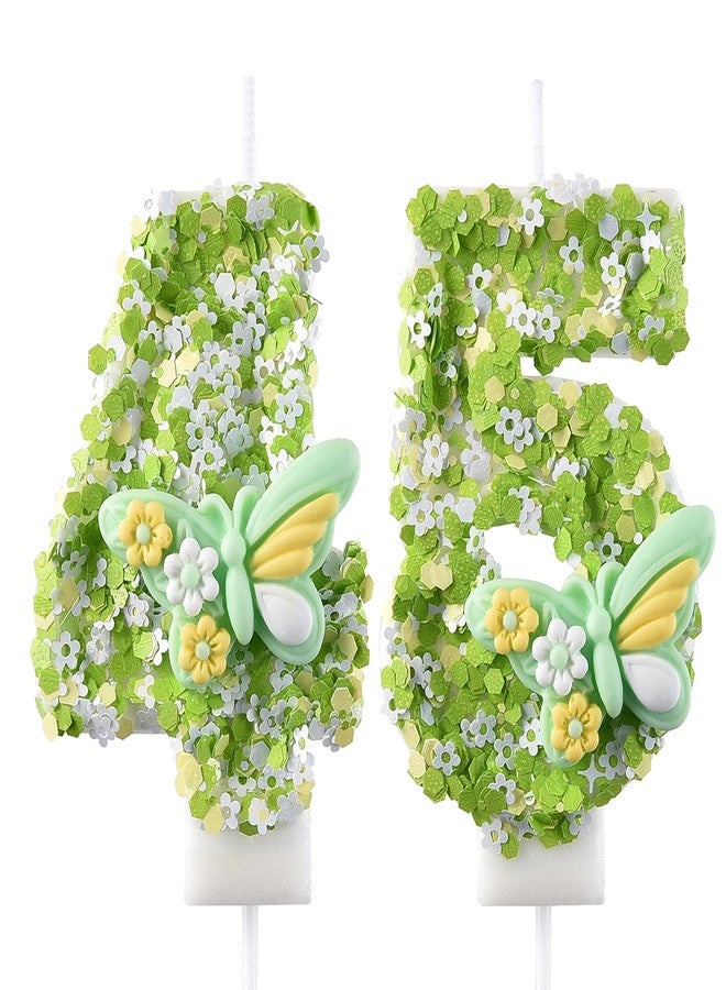 شموع عيد ميلاد AOOLADA 45 و 54، شموع كعكة عيد الميلاد 45 و 54، شموع عيد ميلاد رقم 45 و 54 لتزيين الكيك، أخضر - Image 1
