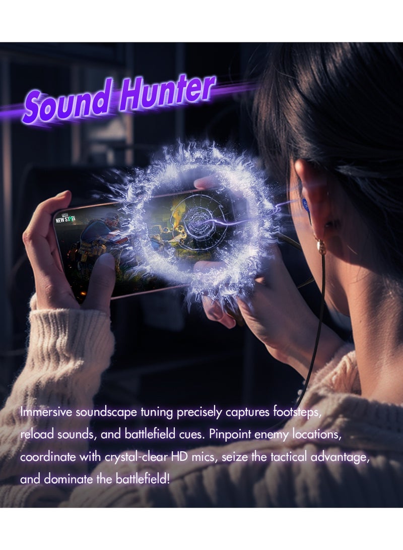ROSESELSA Photon Pro Type-C Wired Gaming Earphones with Mic, Hi-Fi IEM In-Ear Earbuds, Low Latency USB-C Headphones, 8mm HD Driver, CNC Aluminum Body, Compatible with iPhone 15/16, Samsung, Android & PC - Image 3