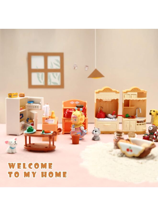 Kitchen Island, Toy Dollhouse Furniture and Accessories Set,Toy Dollhouse Furniture and Accessories Set,Kids Kitchen Playset Wooden Play Kitchen Toddler Kitchen Play Sets Kids Pretend K - Image 5