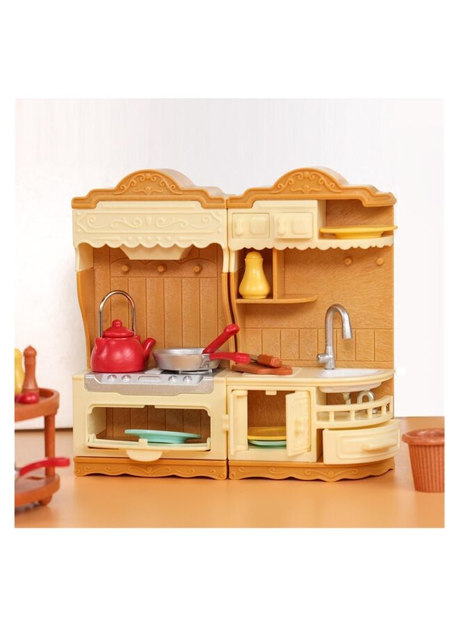 Kitchen Island, Toy Dollhouse Furniture and Accessories Set,Toy Dollhouse Furniture and Accessories Set,Kids Kitchen Playset Wooden Play Kitchen Toddler Kitchen Play Sets Kids Pretend K - Image 1