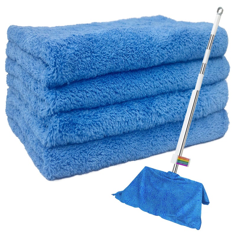 CODOHI 4 Pcs Extra Large Microfiber Cleaning Cloth, 30"x20" Washable Reusable Floor Cloth for Squeegee Mop House Floor Kitchen Car Window Highly Absorbent, Lint and Streak Free - Image 1
