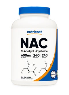 NAC - N-Acetyl L-Cysteine, 600 MG Per Serving | 240 Capsules |240 SERVINGS