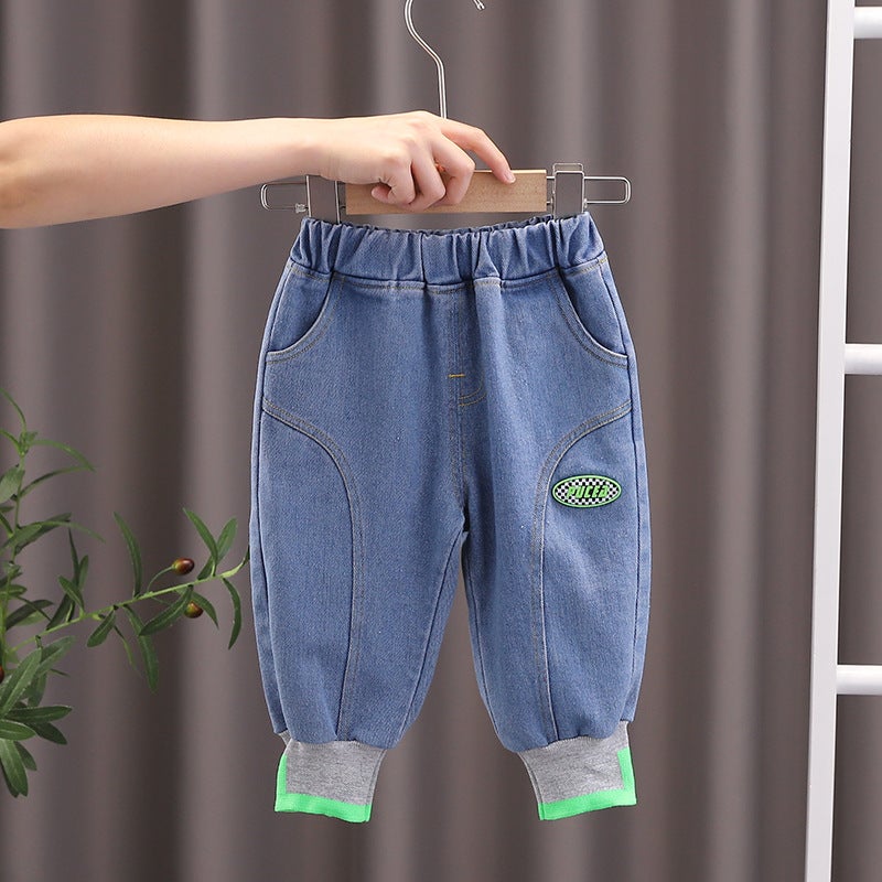 Children'S Clothing New Boys And Girls Baby Baby Children'S Pants Cartoon Casual Comfortable Denim Trousers One-Piece Delivery - Image 1