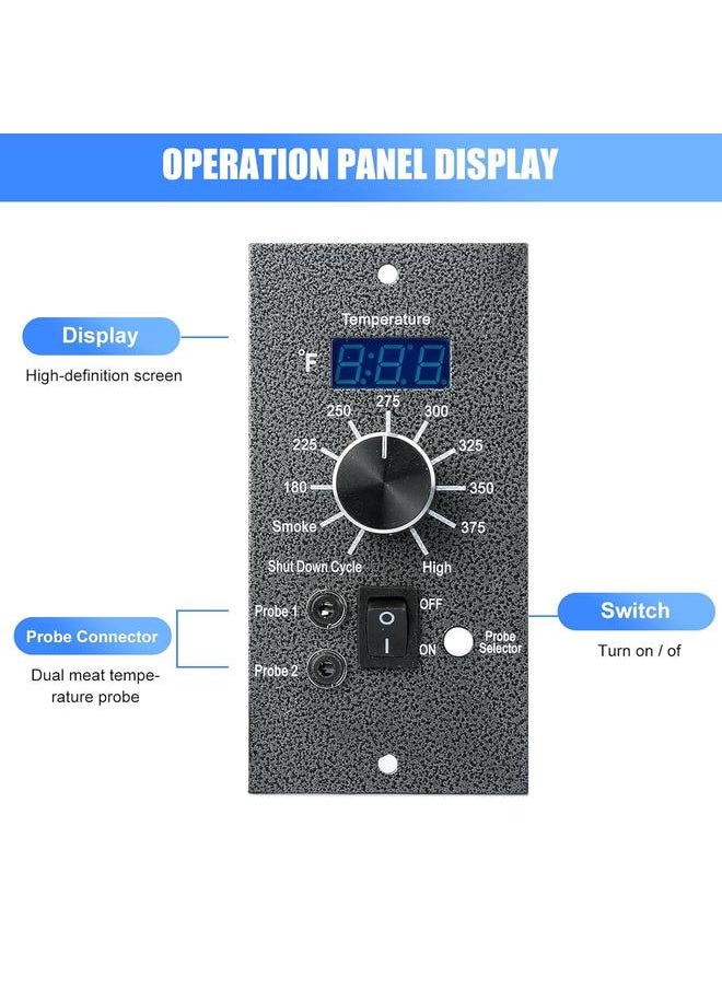 Bluejw - Digital Thermostat Kit for Traeger Control Panel Kit Parts Replacement, Upgrade Digital Thermometer Pro Controller Temperature Control Board for Traeger Pellet Grills, with Dual Meat Probes - Image 1