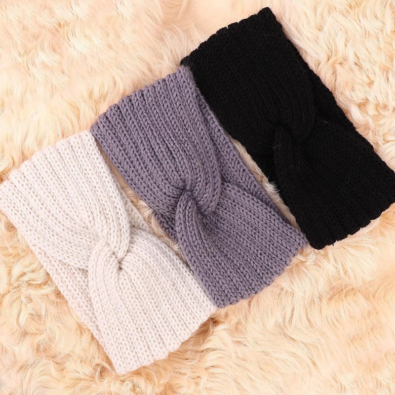 DRESHOW Knit Crochet Headband for Women Ear Warmer Soft Turban Stretch Warmer Headbands Winter Fashion Head Wrap - Image 2