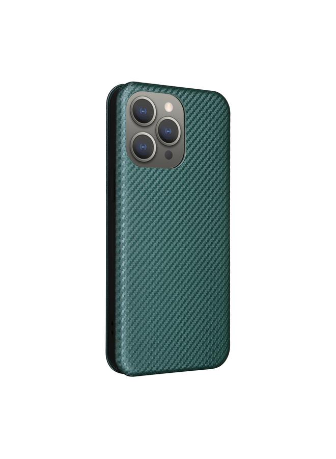 S-TOP Case For iPhone 15 Pro Max Carbon Fiber Texture Flip Leather Phone Case - Image 3