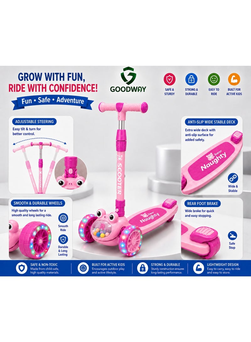 جوود واي Goodway- سكوتر للأطفال مزود بمصابيح LED و4 ارتفاعات قابلة للتعديل - Image 5