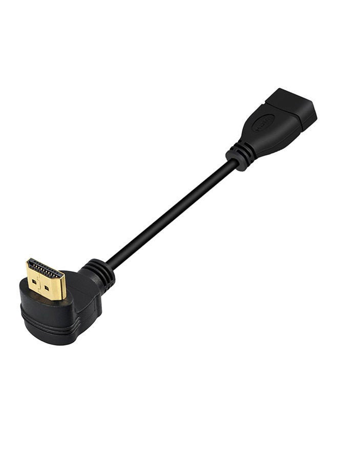 NIBEMINENT 90 Degree Angle Hdmi Male To Female Adapter Converter Extender Cable Black