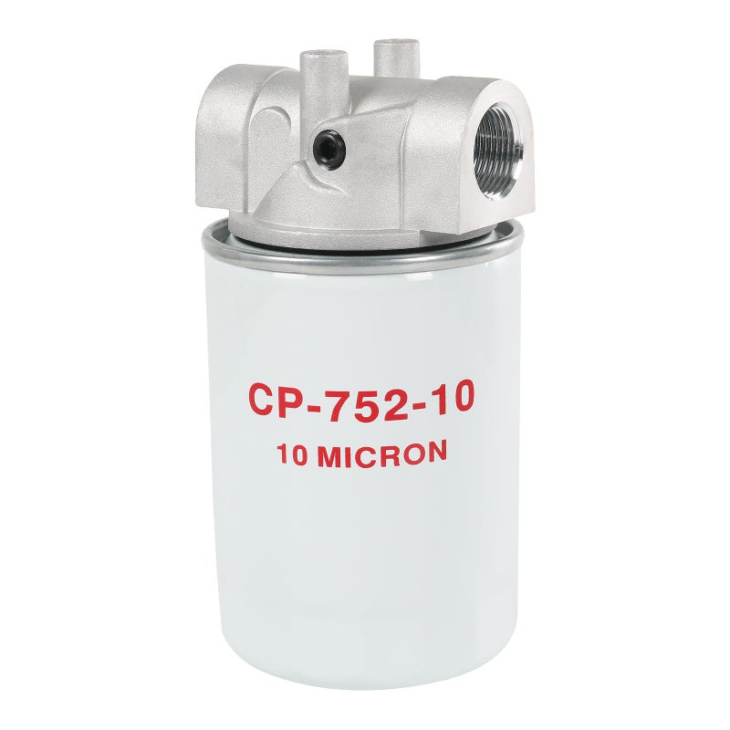 DICMIC 10 Micron Hydraulic Oil Filter Assembly, Spin-On Design, Return Line Filter with Indicator Port, 20 GPM Flow Rate, 200 PSI, 3/4" NPTF Port, Replace# 221006 - Image 1