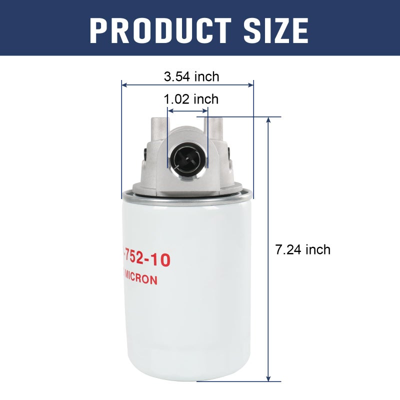 DICMIC 10 Micron Hydraulic Oil Filter Assembly, Spin-On Design, Return Line Filter with Indicator Port, 20 GPM Flow Rate, 200 PSI, 3/4" NPTF Port, Replace# 221006 - Image 5