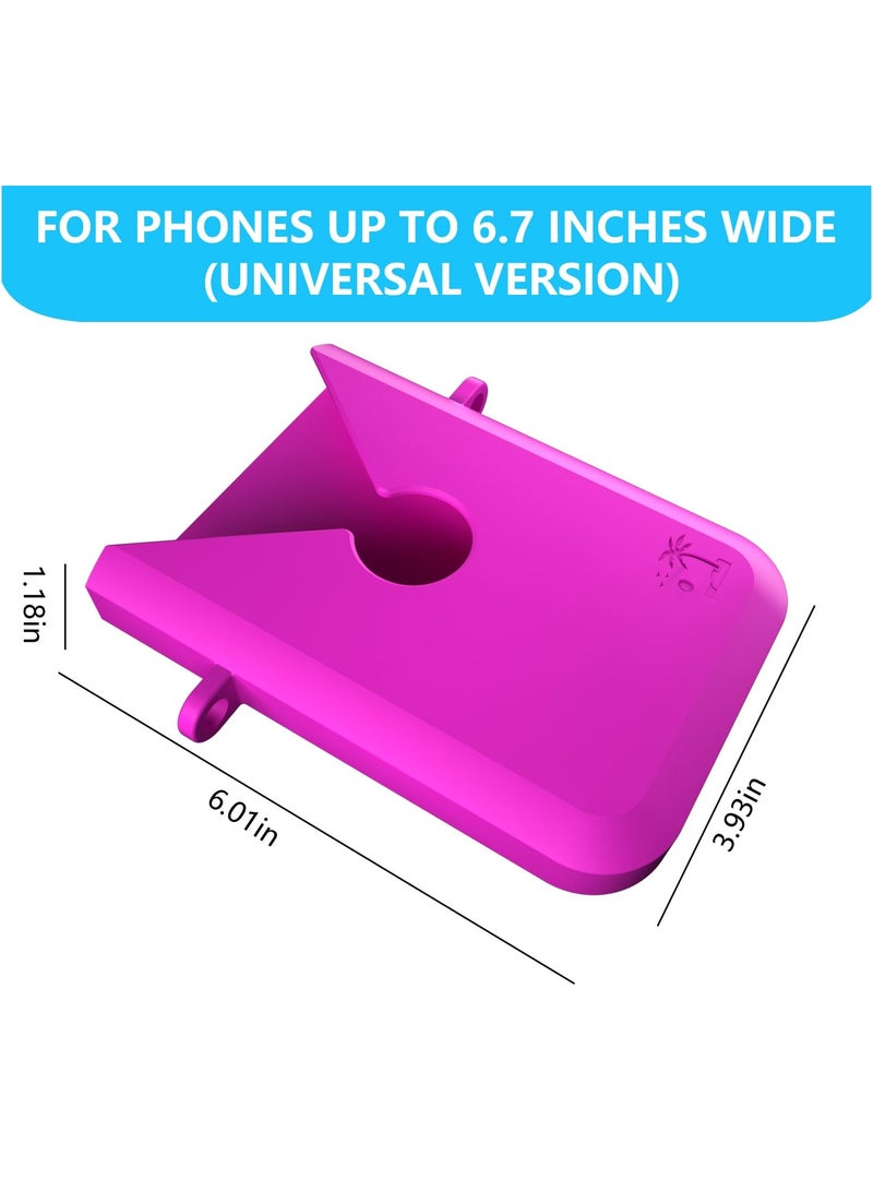 KASTWAVE Soft Rubber Phone Holder Decoration for Beach Tote Bag Rubber Bracket Mobile Phone Holder Ornament Accessories Compatible with Bogg Bags(Black+ Pink) - Image 2