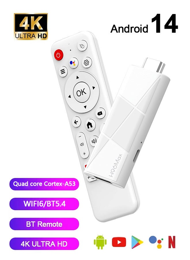 H96 Max Android 14 TV Stick with Remote Control , TV Box(2GB + 16GB) , 4K Resolution Ultra HD Streaming Device, Bluetooth Streaming Media Player Web Player , Home Media Player  - Image 1