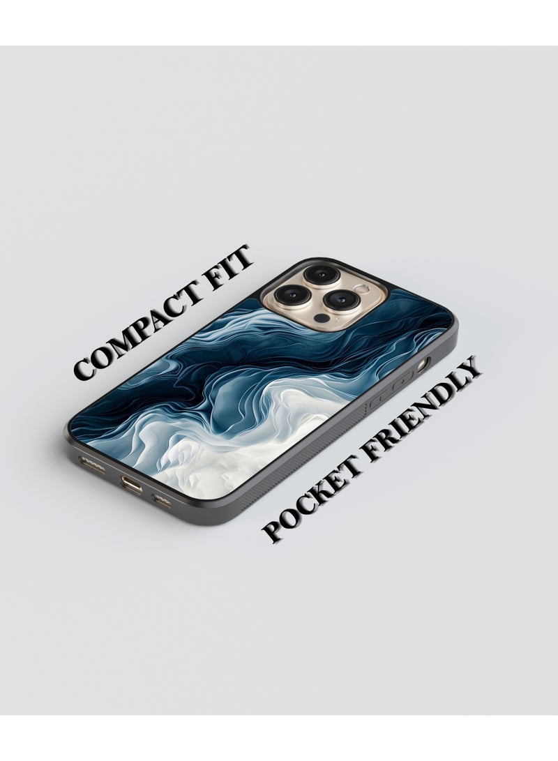 iPhone 15 Pro Max Case – Midnight Frost Wave Style Case | Lightweight, Protective, with Anti-Slip Dotted Sides. - Image 2