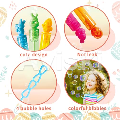 Aviski 120Pcs Easter Day Bubble Wands Mini Bubble Wands for Party Favors Easter Colorful Gift Toys for Girls Boys Kids Toddler Adults Party Bag Stuffers Goodie Bag Filler Classroom Prizes - Image 5