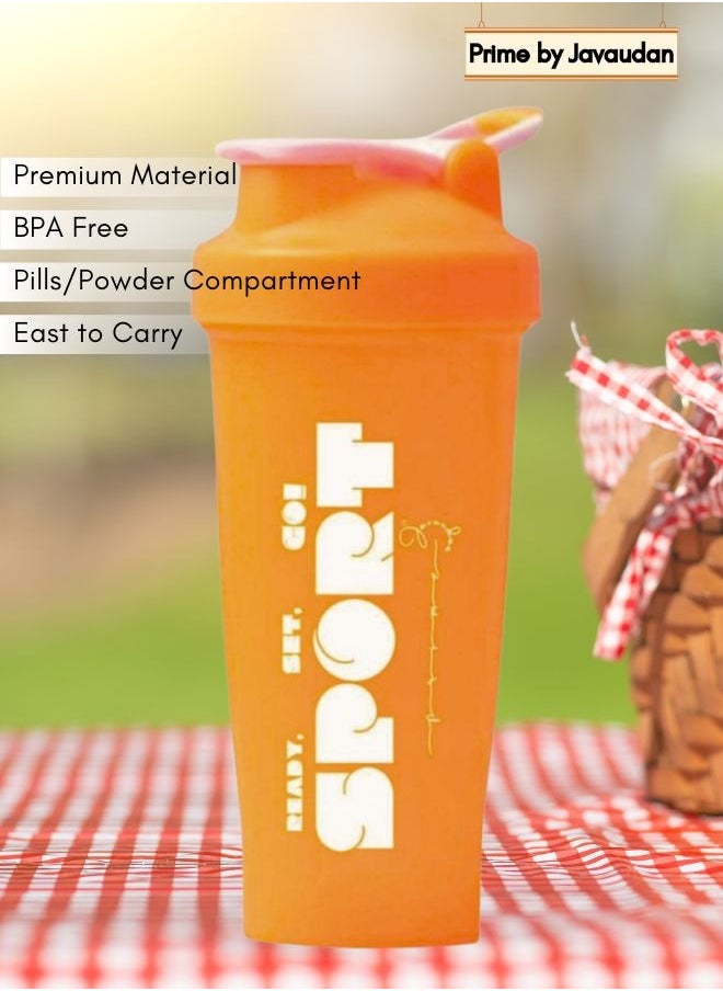 Prime by javaudan Protein Shaker Bottle Portable Supplement Mixer Cup with Powder Storage for Running Cycling Fitness  - Image 3