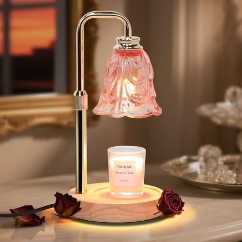 Droyek Candle Warmer Lamp with Timer Electric Adjustable Height Candle Warmer Dimmable Wax Warmer Lamp Jar Candles with 2 Bulbs for Home Decor Office - Image 1