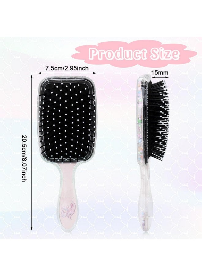 PALAY Hair Brush For Kids And Women Cute Mermaid Paddle Hair Brush Hair Styling Comb For Kids Girls Large Detangler Hair Brush With Air Cushion And Soft Bristle - Pink - Image 2