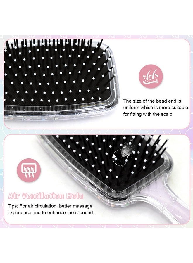 PALAY Hair Brush For Kids And Women Cute Mermaid Paddle Hair Brush Hair Styling Comb For Kids Girls Large Detangler Hair Brush With Air Cushion And Soft Bristle - Pink - Image 3