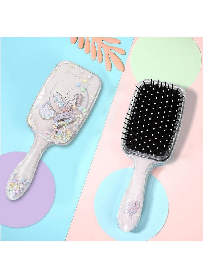 PALAY Hair Brush For Kids And Women Cute Mermaid Paddle Hair Brush Hair Styling Comb For Kids Girls Large Detangler Hair Brush With Air Cushion And Soft Bristle - Pink - Image 5
