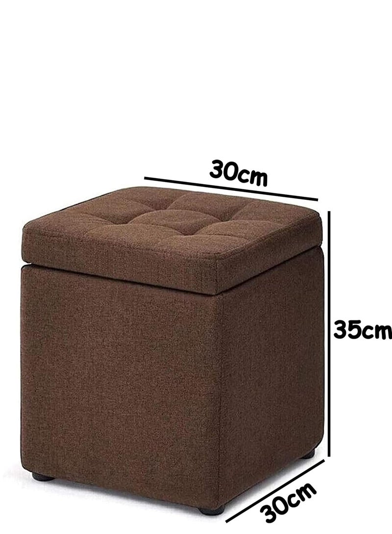 FFD Ottoman Storage Footrest Stool Multifunctional Storage Box Bench, Ottoman Chair, Shoe Change Bench, Storage Cube, Square Chest Ottoman for Home Living Room - Image 2