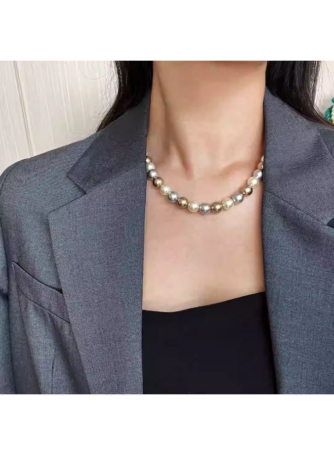 Ciara Imitation seawater Tahiti mixed color pearl necklace - Image 5