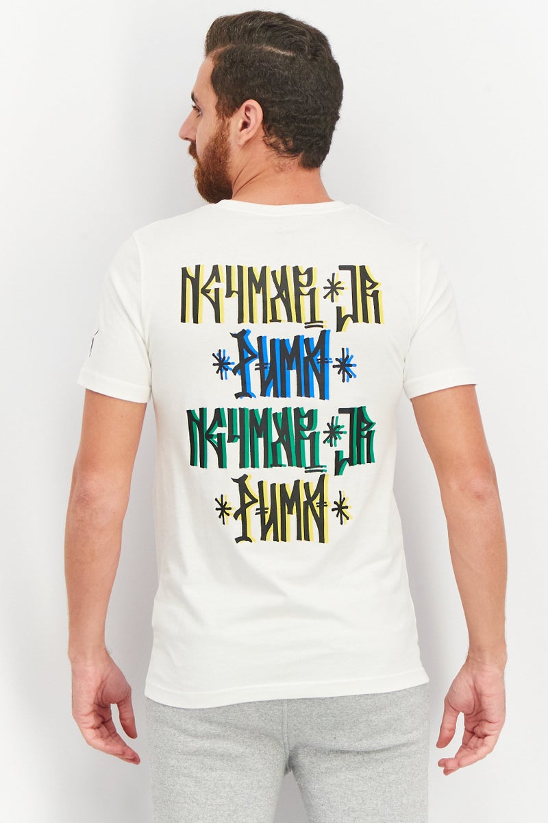 PUMA Men Sportswear Fit Short Sleeve Graphic Print T-Shirt, White - Image 2
