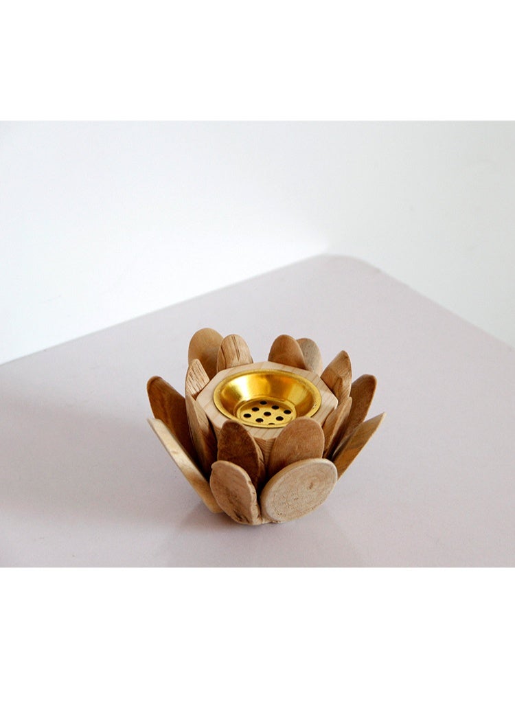 Simple Modern Golden Metal Ceramic Combination Incense Burner - Image 5