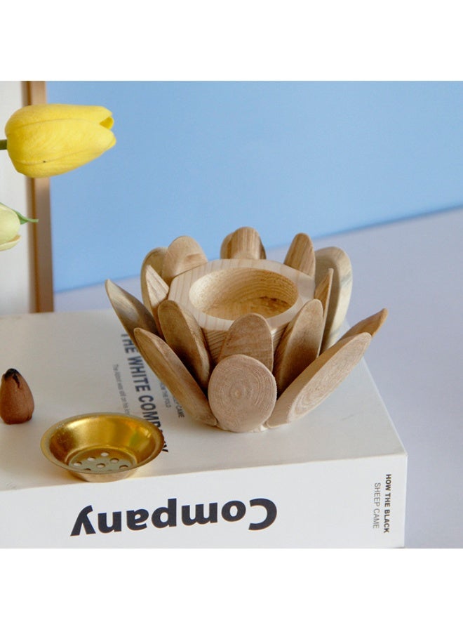 Simple Modern Golden Metal Ceramic Combination Incense Burner - Image 4