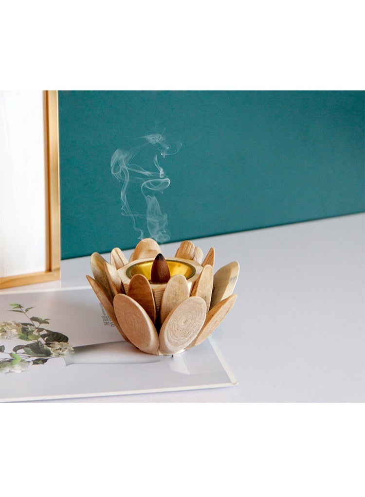 Simple Modern Golden Metal Ceramic Combination Incense Burner - Image 1