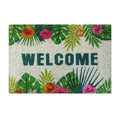 ATMAH Coir Doormat, Size 40Cm X 60Cm (Garden Welcomemulticolour, Rectangular) - Image 1
