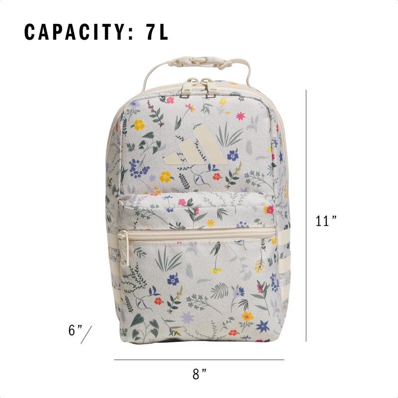 adidas Santiago Lunch Bag Cooler for Women and Men, Insulated Food Container Box with Mesh Pocket, Meadow Floral Wonder White/Wonder White/3.0, One Size - Image 5