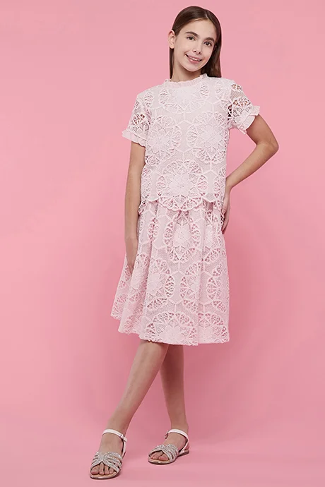 أر أند بي Laced Top & Skirt Set
