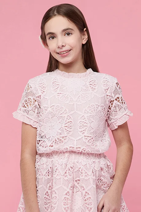 أر أند بي Laced Top & Skirt Set