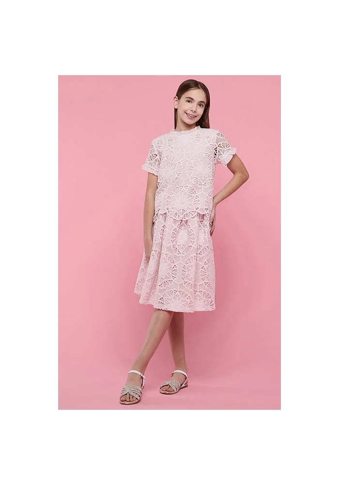 أر أند بي Laced Top & Skirt Set