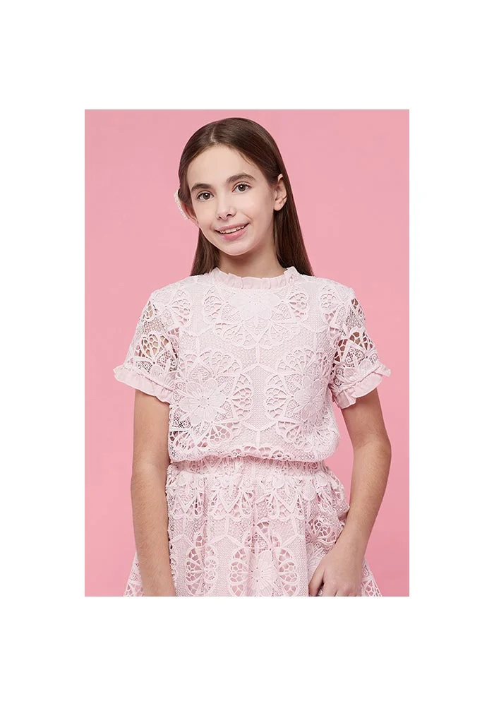 أر أند بي Laced Top & Skirt Set