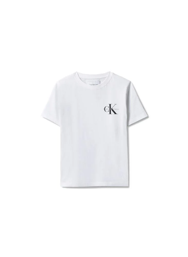 Calvin Klein Jeans WHITE 11-0601 TCX Monogram Logo Crew Neck T‑Shirt for Men | Best Price UAE